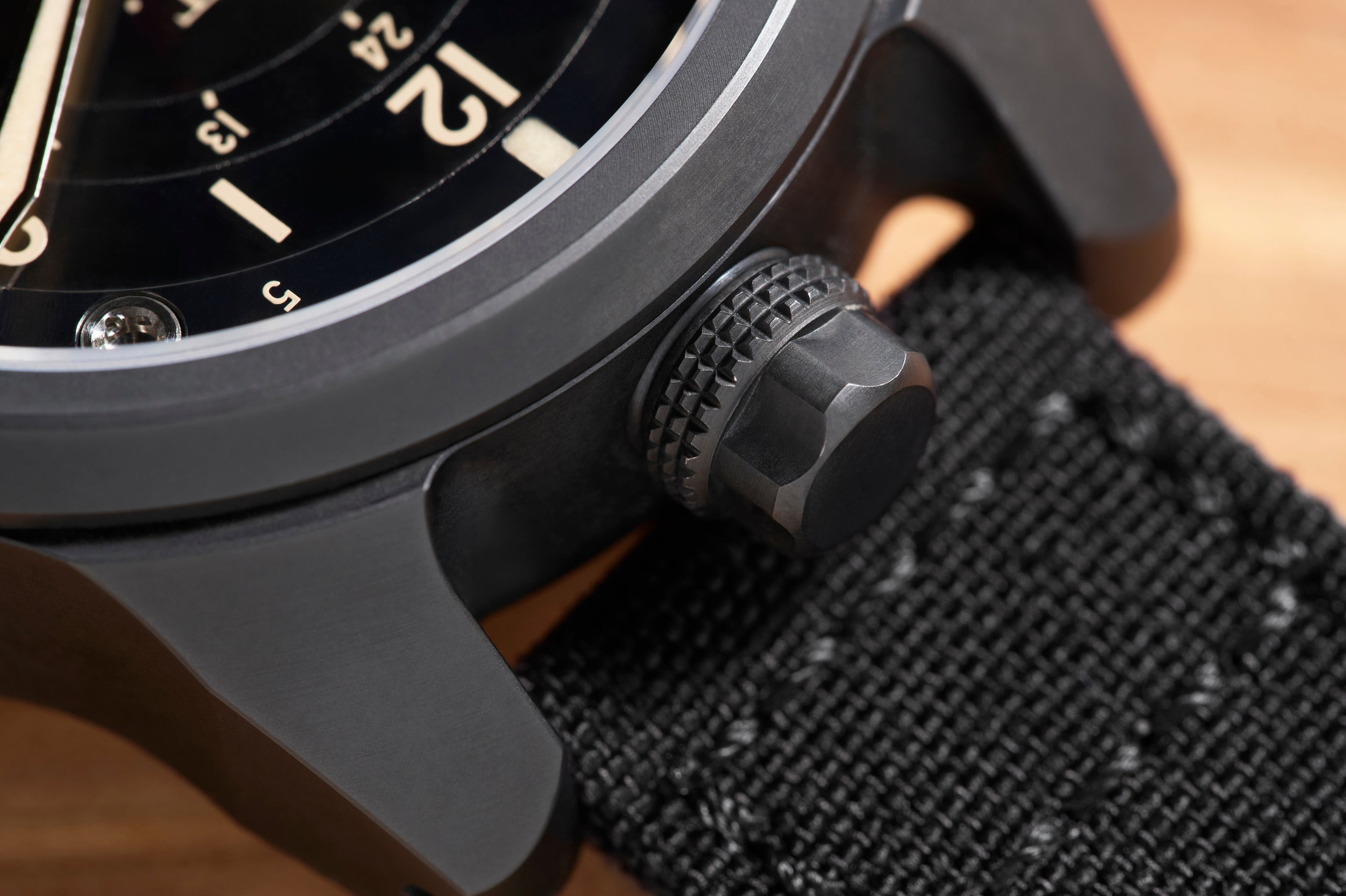 The GCT - DLC Black Case - Machined Dial