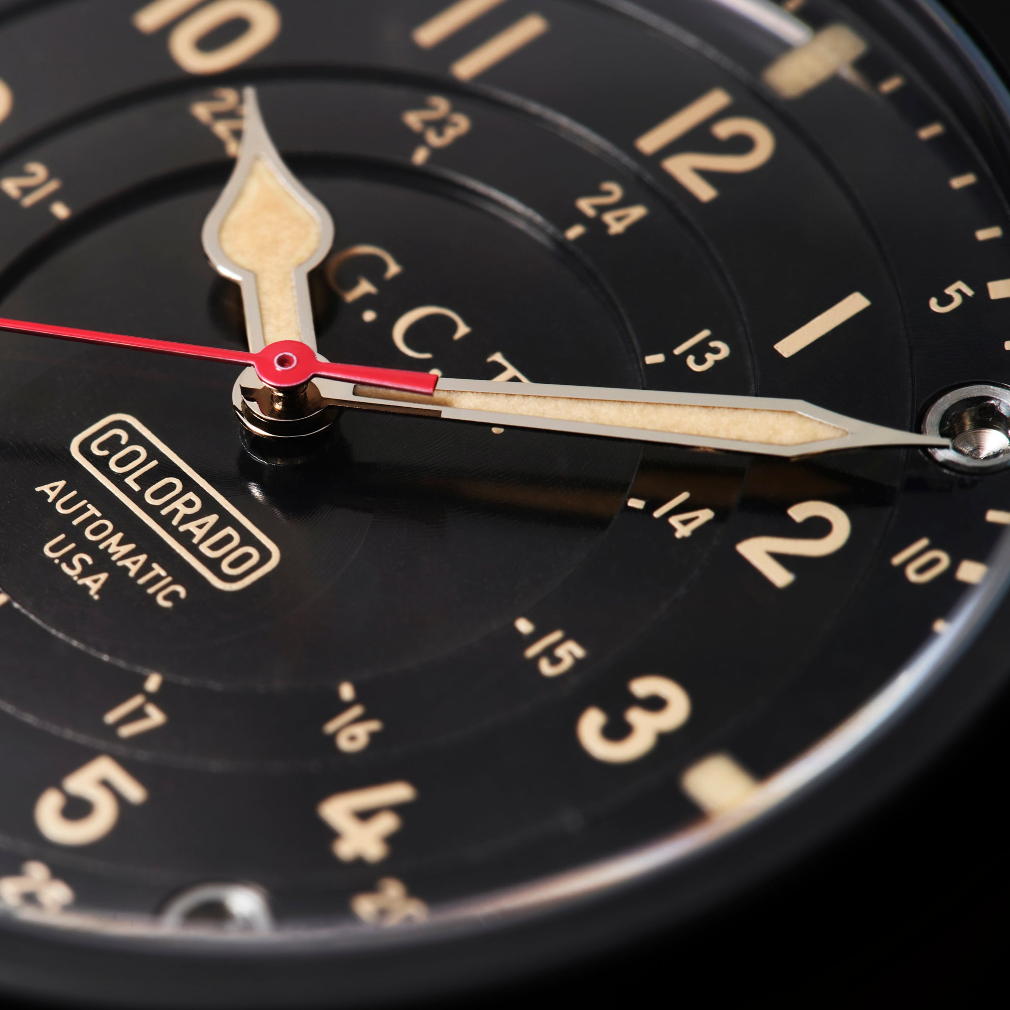 The GCT - DLC Black Case - Machined Dial